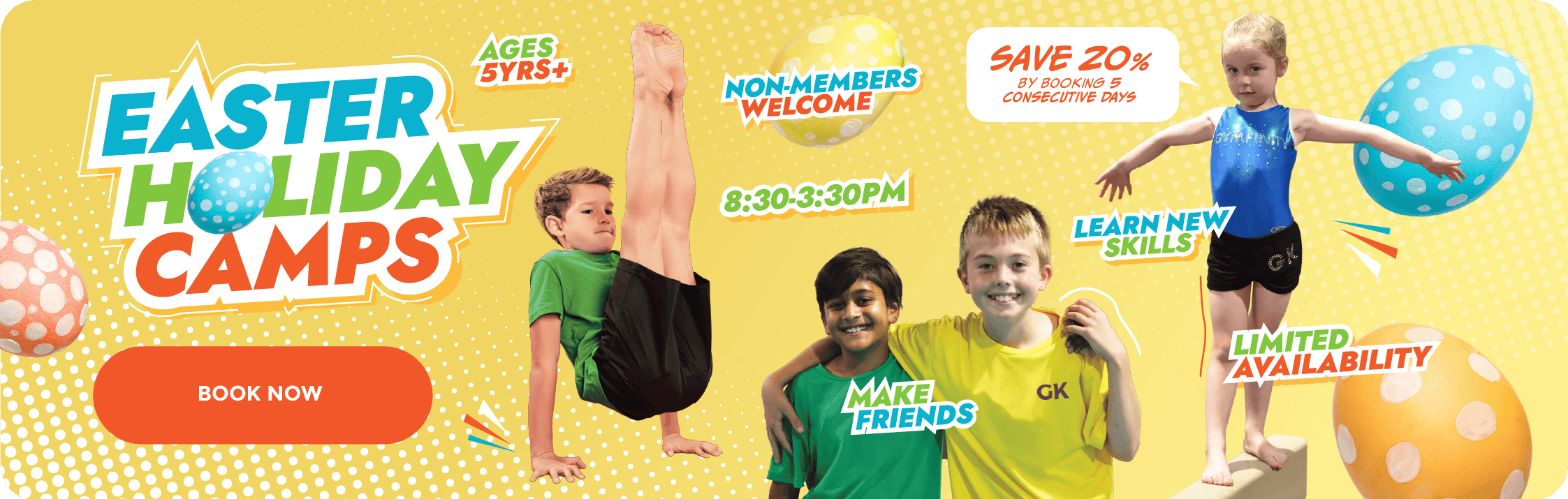 Easter holiday camp for children with kids playing and enjoying outdoor activities, promoting fun and learning during the school break.