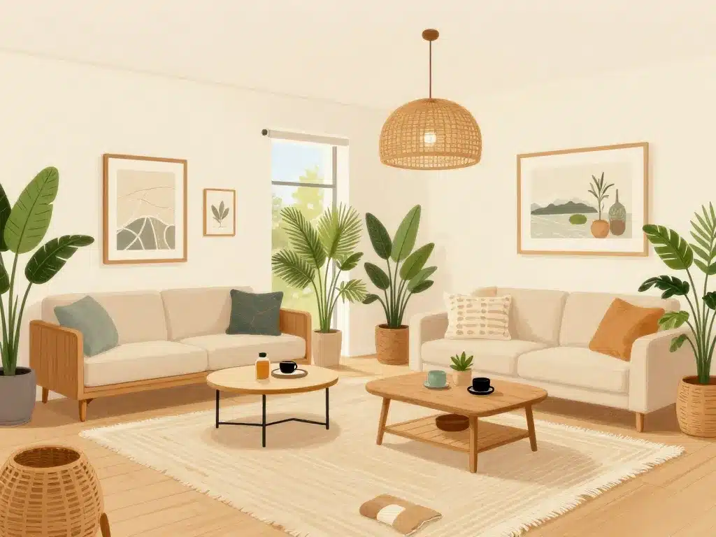 Salon kaki inspirations style moderne et bohème