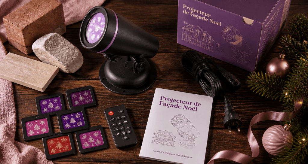 meilleur projecteur facade noel sur table avec accessoires
