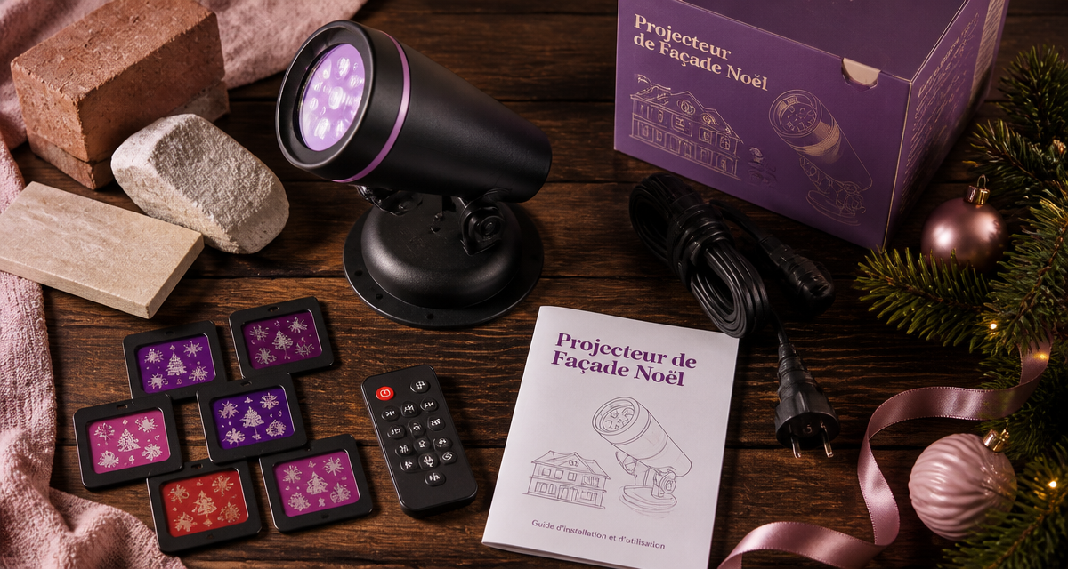 meilleur projecteur facade noel sur table avec accessoires