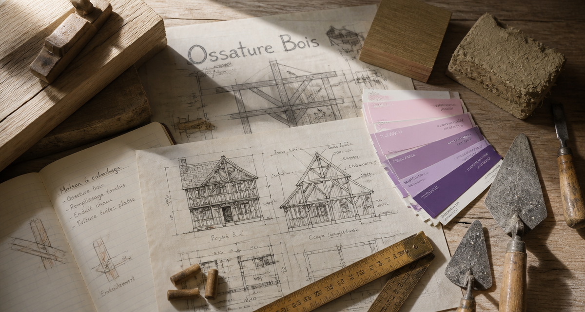 plans et échantillons colombage maison