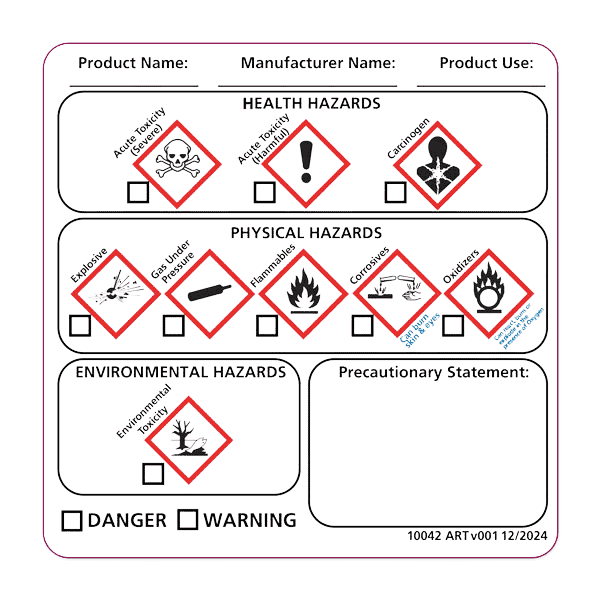 GHS Label 4x4