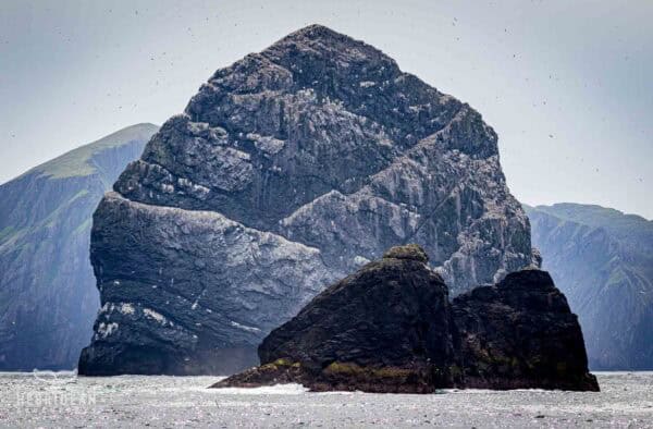 Stunning sea stacks and rugged coastline of the Hebrides.