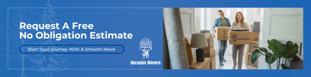 Couple moving boxes with Hercules Movers assistance