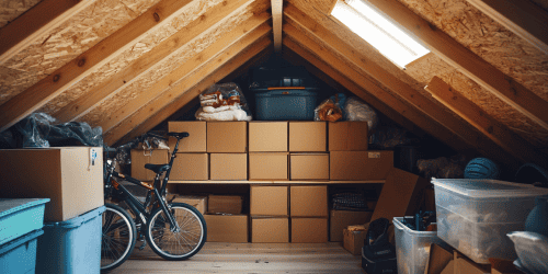 clearing out attic for junk removal before moving
