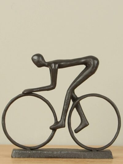 Beeld voor binnen – Antraciet – Metaal – Racer – 15x17x4 cm