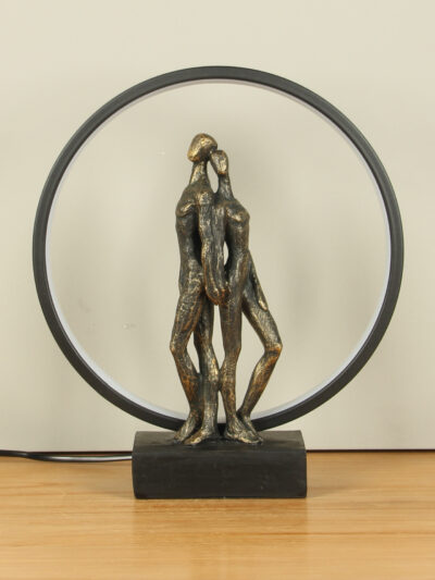 Beeld voor binnen – Bronskleurig – Polystone – Eindeloze verbinding – 35x30x9 cm