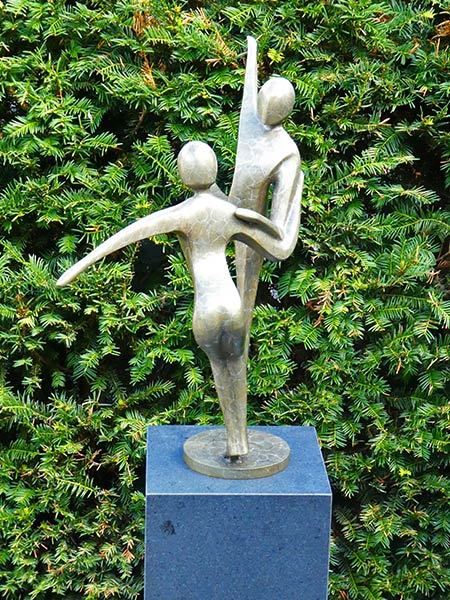 Beeld voor binnen of buiten - Brons - Danspaar nr. 4 - 57x60x30 cm - Afbeelding 2