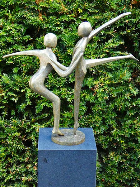 Beeld voor binnen of buiten - Brons - Danspaar nr. 4 - 57x60x30 cm - Afbeelding 3