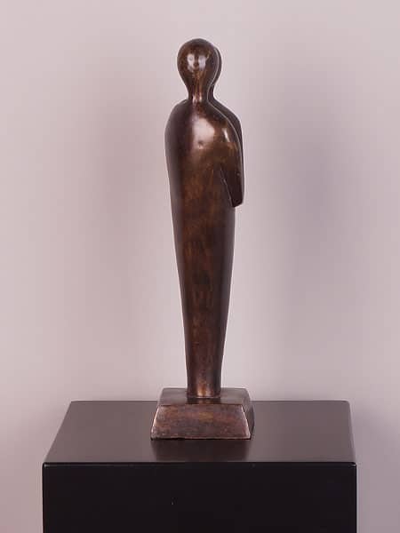 Beeld voor binnen of buiten - Brons - Koppel met Hart - 33x12x9 cm - Afbeelding 8