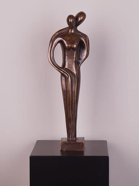 Beeld voor binnen of buiten - Brons - Koppel Samen Abstract - 46x15x10 cm - Afbeelding 5