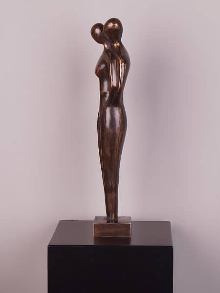 Beeld voor binnen of buiten - Brons - Koppel Samen Abstract - 46x15x10 cm - Afbeelding 6
