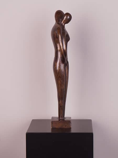 Beeld voor binnen of buiten - Brons - Koppel Samen Abstract - 46x15x10 cm - Afbeelding 8