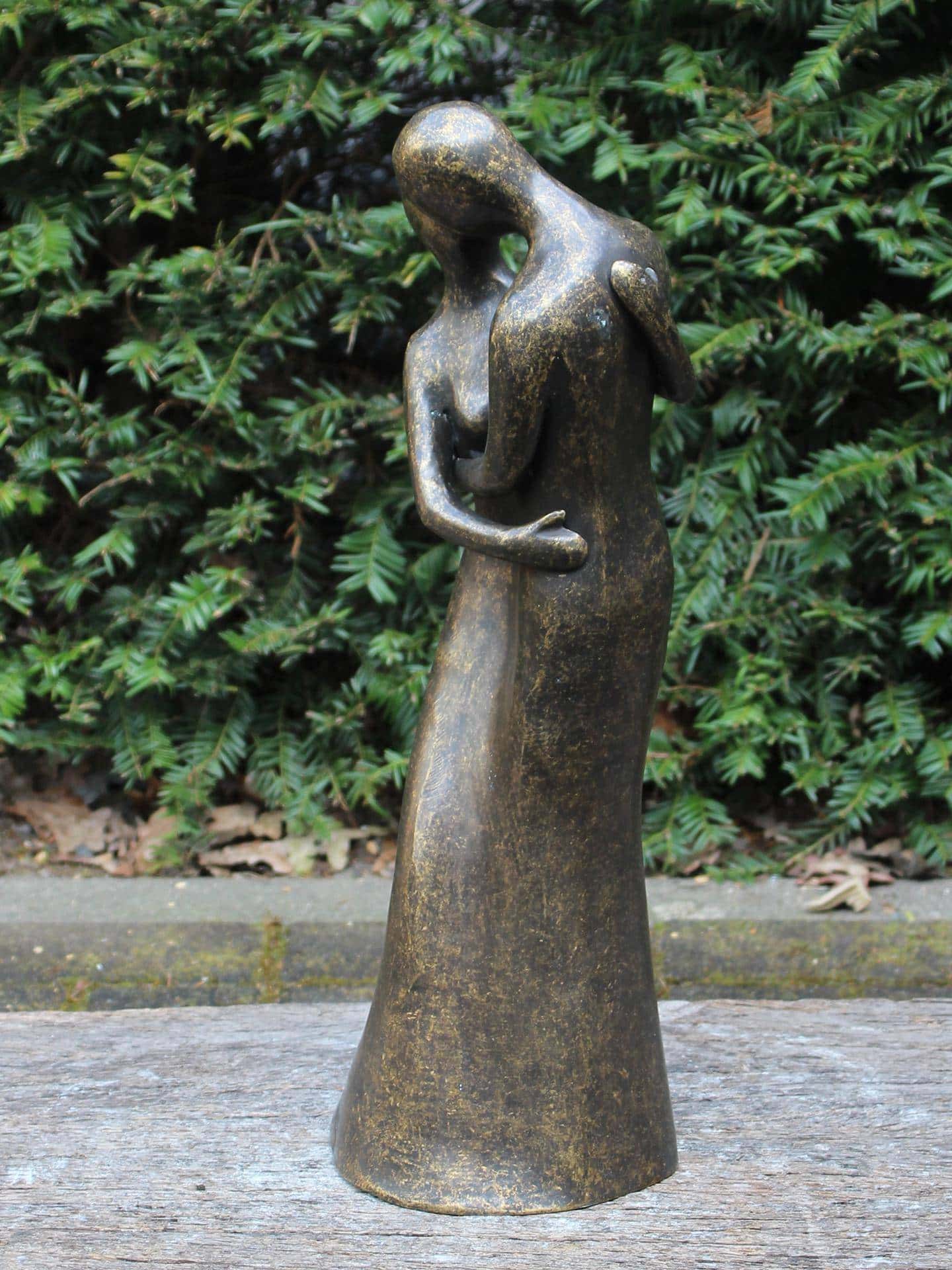 Beeld voor binnen of buiten - Brons - Liefdespaar - 49x15x15 cm - Afbeelding 4