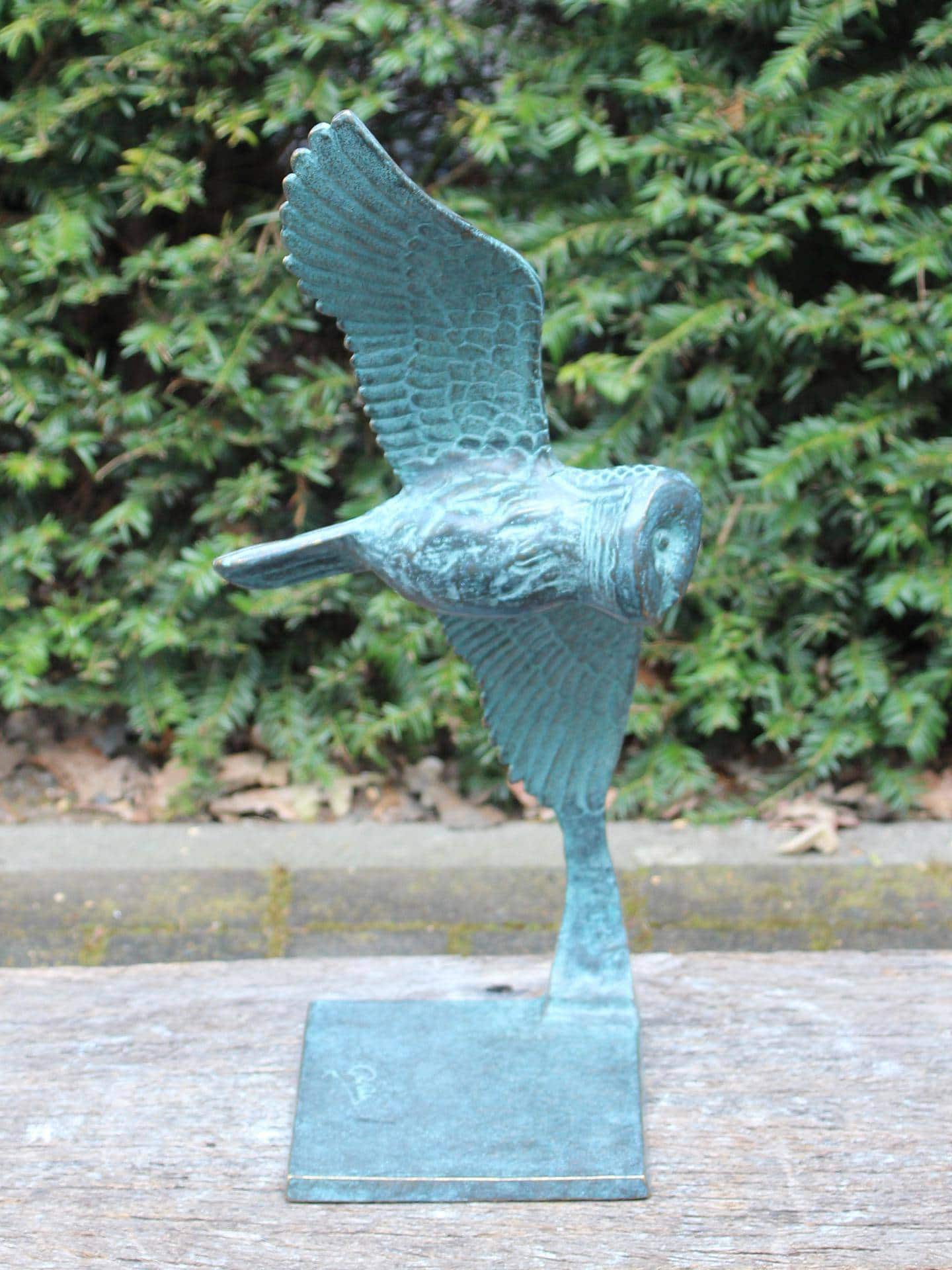 Beeld voor binnen of buiten - Brons - Vliegende Uil - 52x28x23 cm - Afbeelding 2