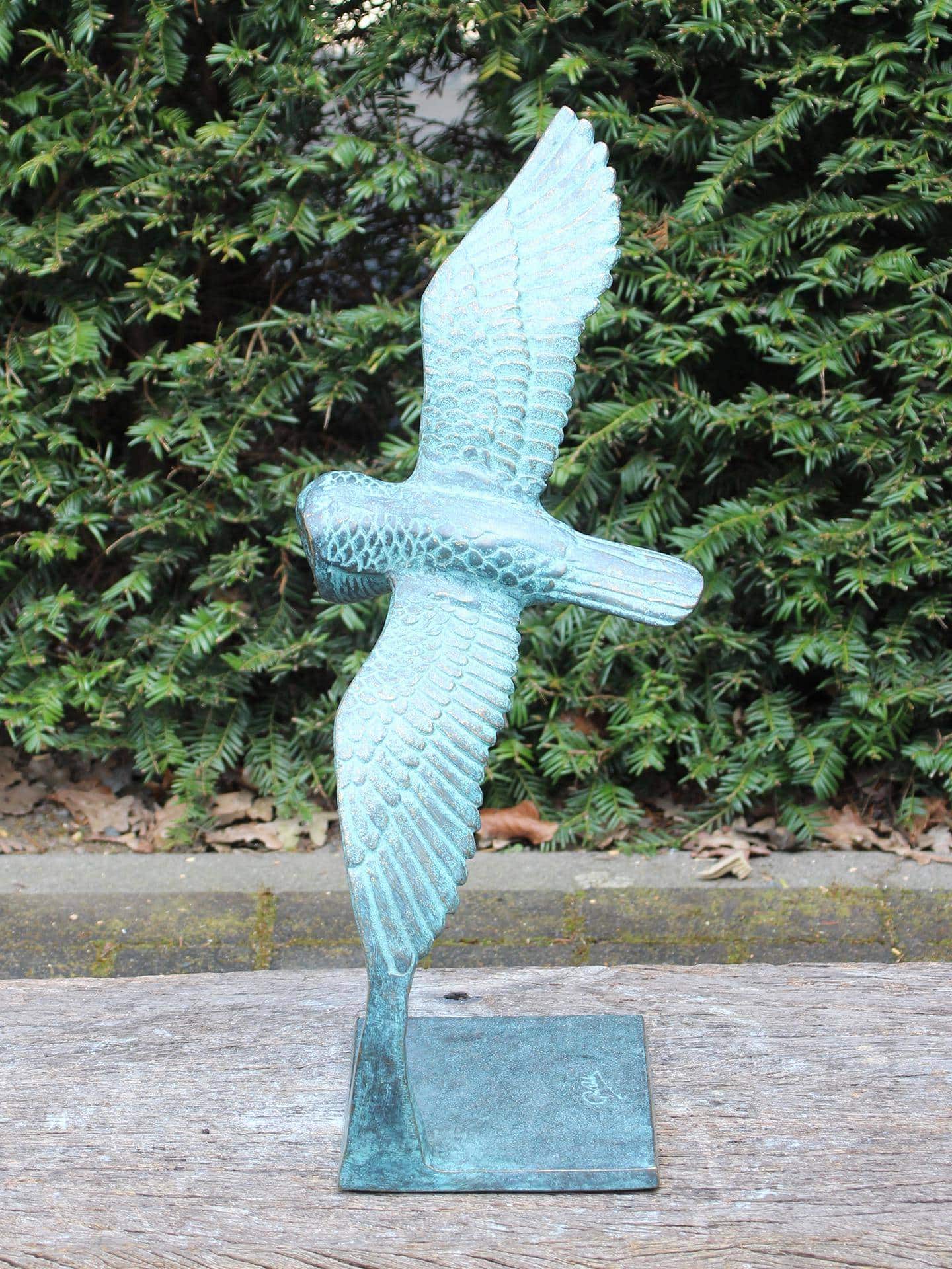 Beeld voor binnen of buiten - Brons - Vliegende Uil - 52x28x23 cm - Afbeelding 3
