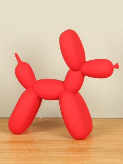Beeld voor binnen – Rood – Kunsthars – Ballonhondje – 23x23x9 cm