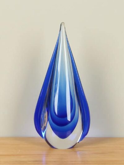 Druppel – Blauw – Glas – Druppel, 30 cm. – 30x13x7 cm