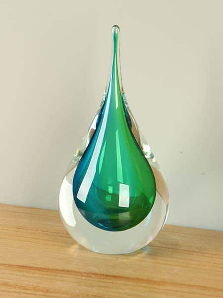 Druppel - Blauw - Glas - Druppel blauw/groen, 26 cm - Afbeelding 2