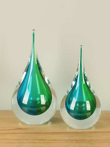 Druppel - Blauw - Glas - Druppel blauw/groen, 26 cm - Afbeelding 3