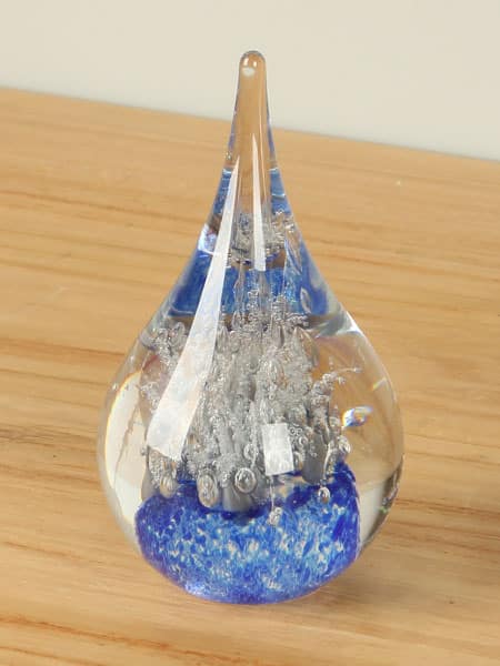 Druppel - Blauw - Glas - Vulcano, 13 cm - Afbeelding 2