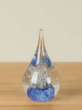 Druppel - Blauw - Glas - Vulcano, 13 cm - Afbeelding 3