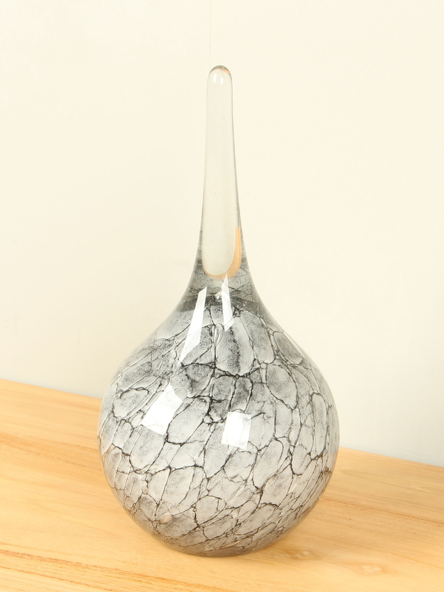 Druppel - Grijs - Glas - Urn Druppel grijs, 30 cm - Afbeelding 2