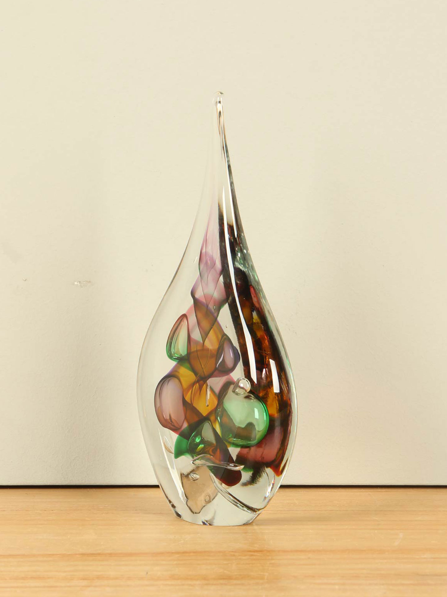 Druppel - Multicolor - Glas - Druppel kleurrijk met bruintinten, 22 cm - 22x12x3 cm - Afbeelding 2