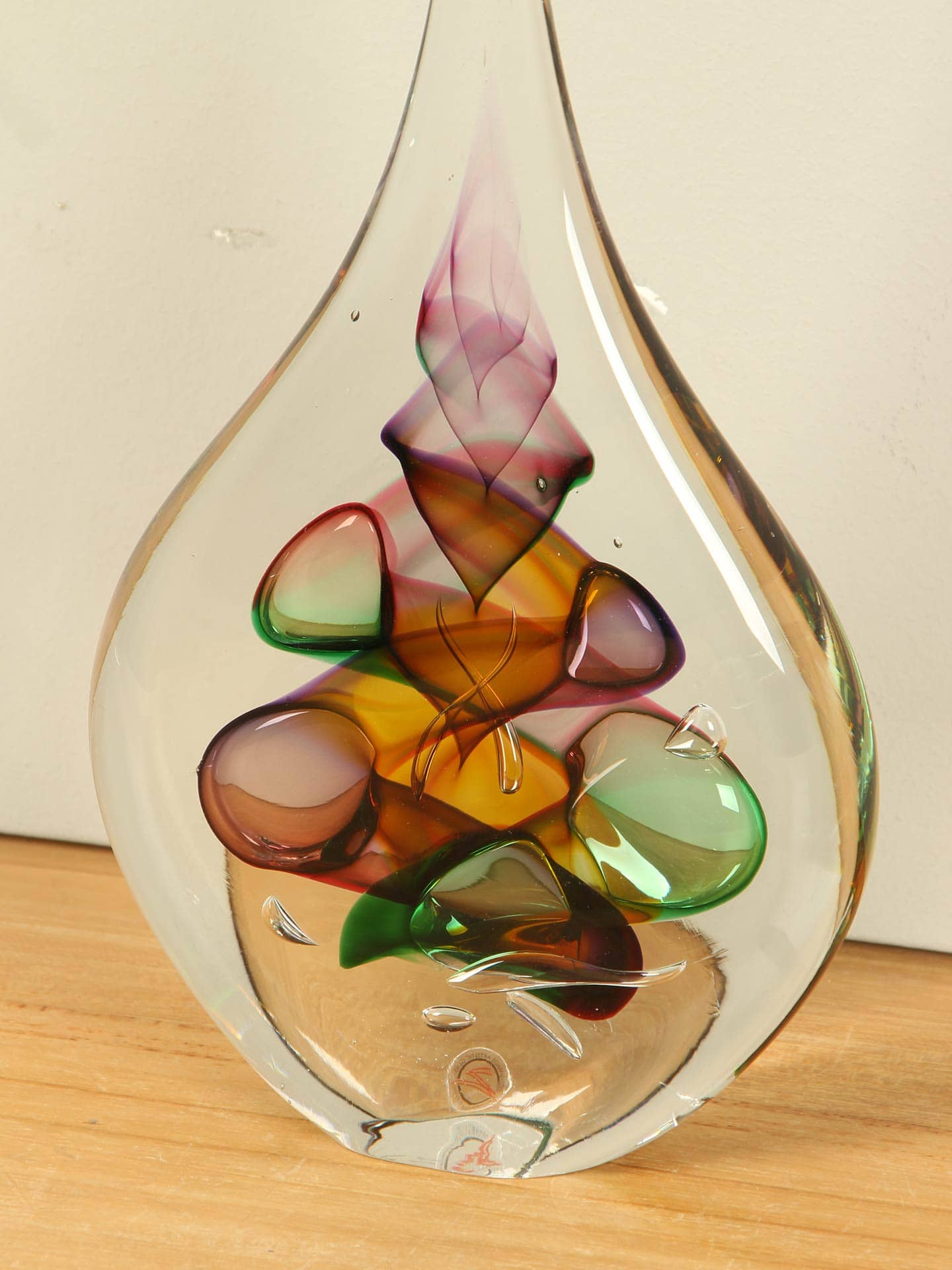Druppel - Multicolor - Glas - Druppel kleurrijk met bruintinten, 22 cm - 22x12x3 cm - Afbeelding 3
