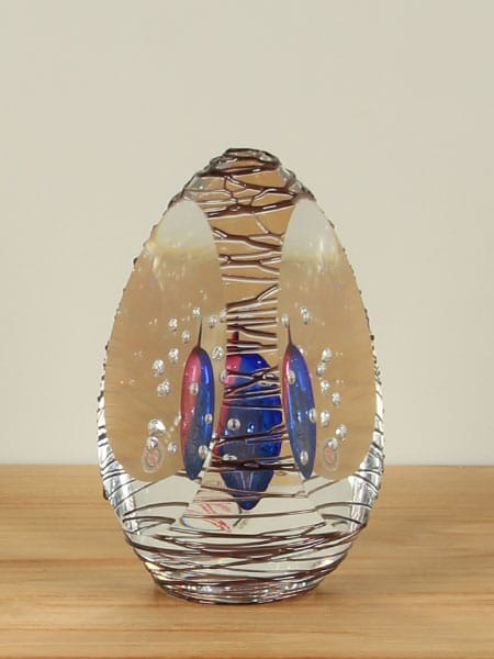Druppel - Multicolor - Glas - Kristal sculptuur blauw/roze - Afbeelding 2
