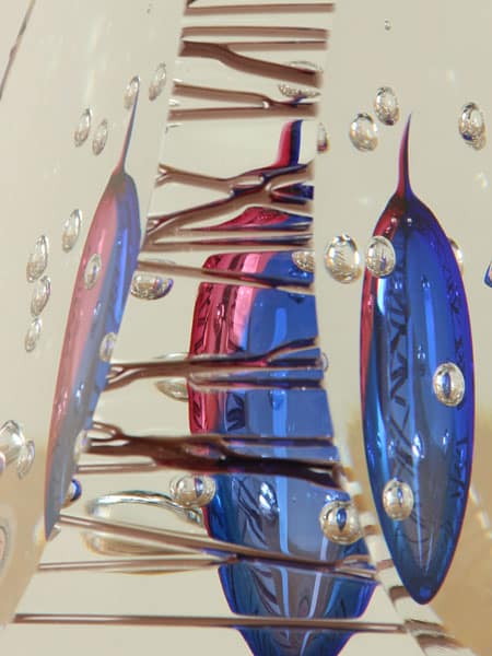 Druppel - Multicolor - Glas - Kristal sculptuur blauw/roze - Afbeelding 3