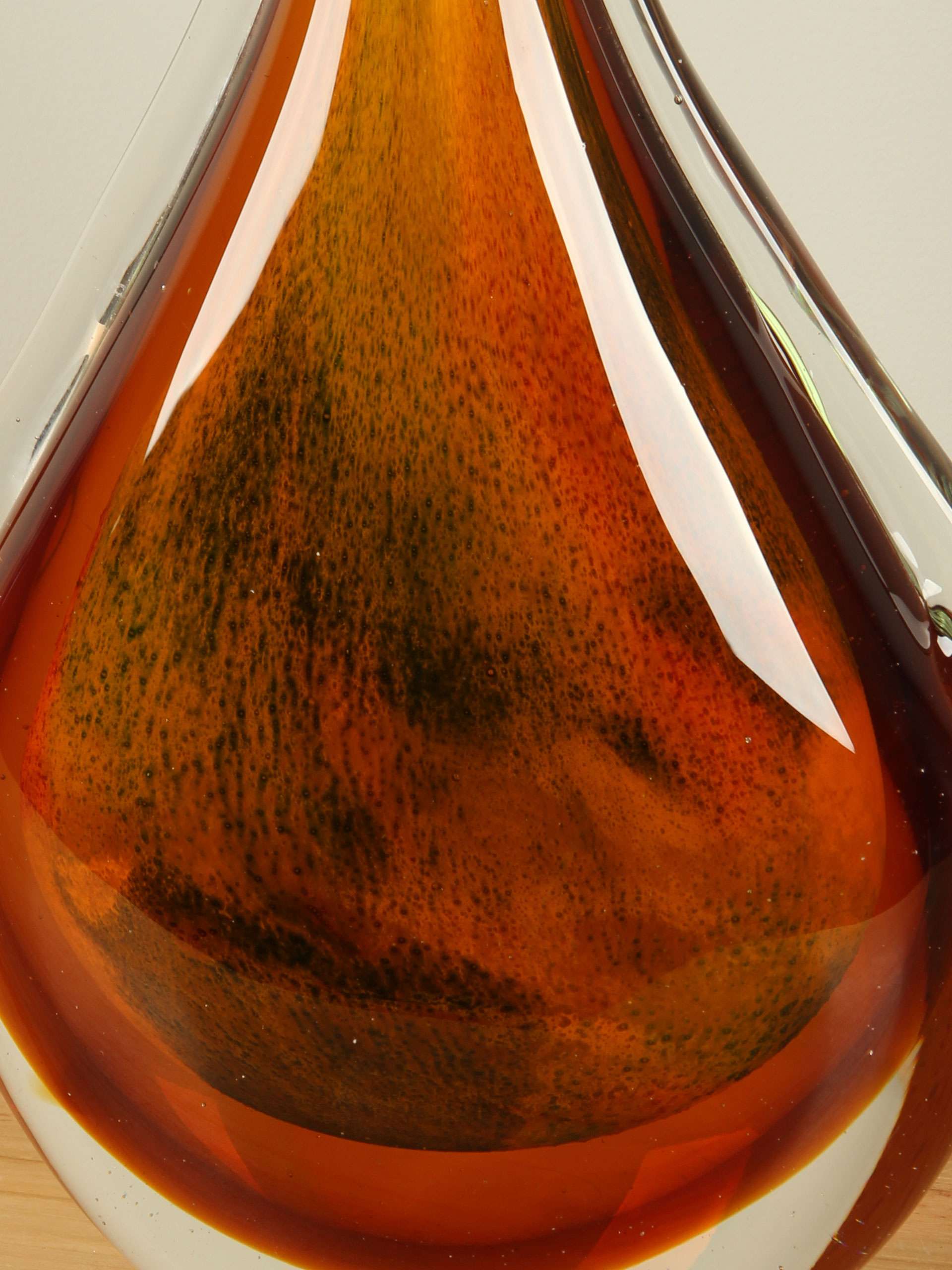 Druppel - Oker - Glas - Oker sculptuur 40 cm 2a029 - 40x21x9 cm - Afbeelding 3