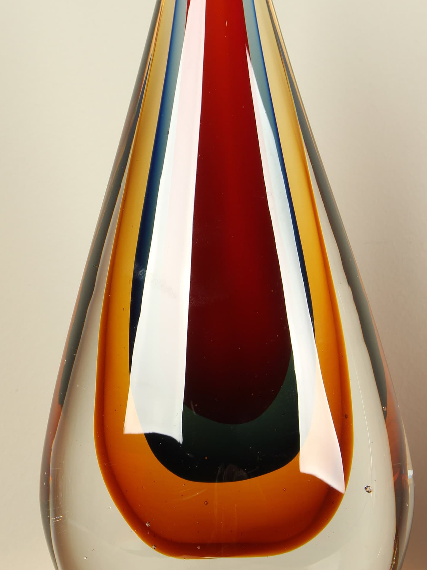 Druppel - Rood - Glas - Druppel met rode kern, 28 cm - 28x12x7 cm - Afbeelding 4