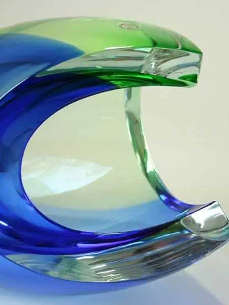 Exclusieve glaskunst - Blauw - Glas - Kristal object geslepen blauw/groen - 20x34x19 cm - Afbeelding 3