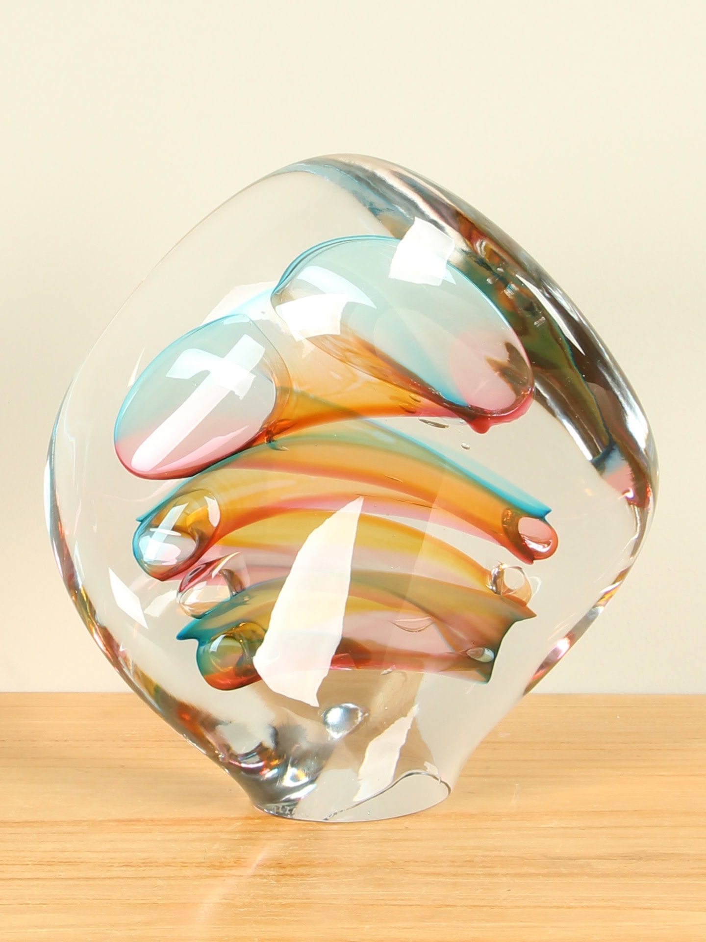 Exclusieve glaskunst - Multicolor - Glas - Kristal Swirl gekleurd, 25 cm - 25x25x12 cm