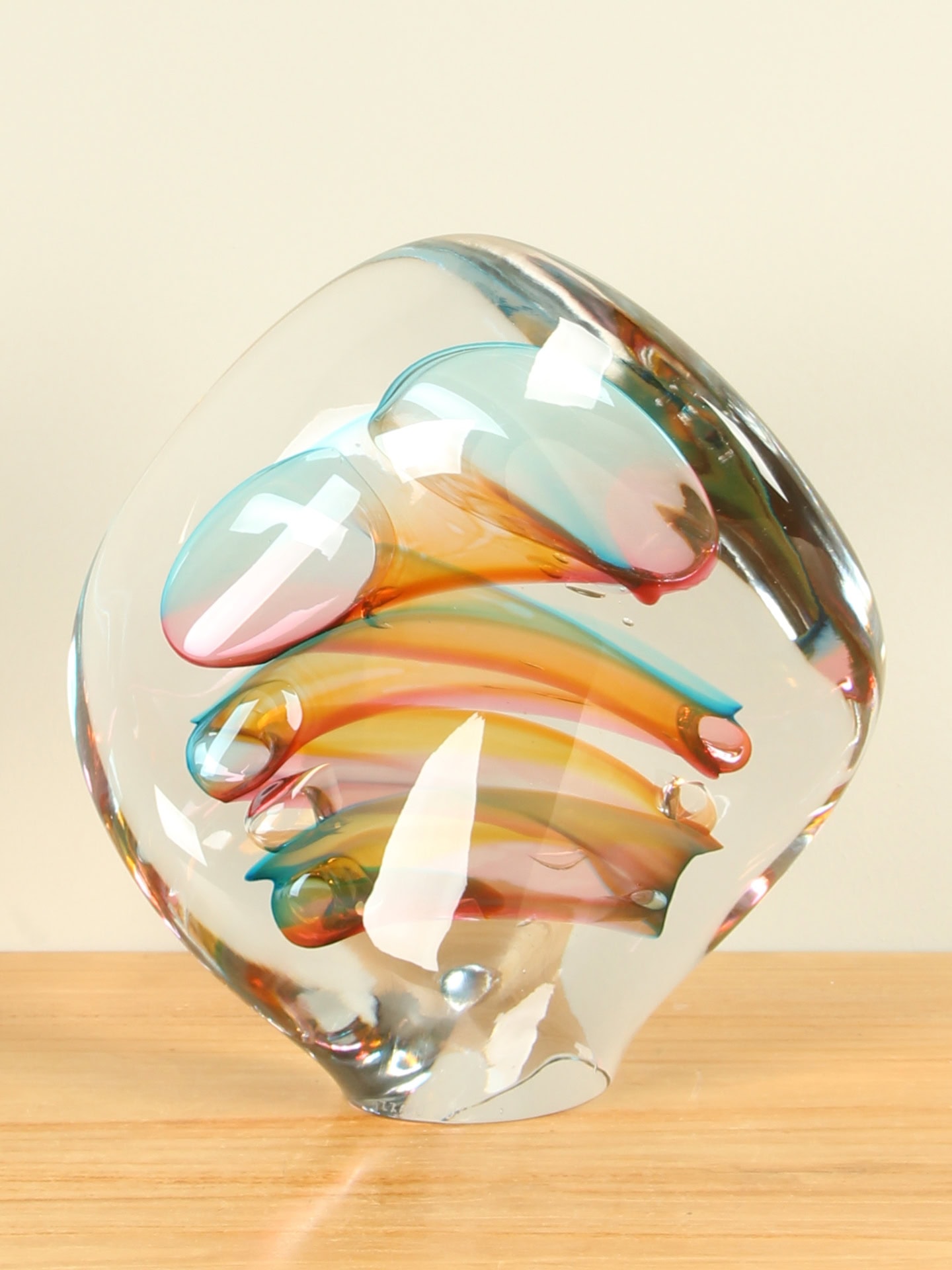 Exclusieve glaskunst - Multicolor - Glas - Kristal Swirl gekleurd, 25 cm - 25x25x12 cm - Afbeelding 2