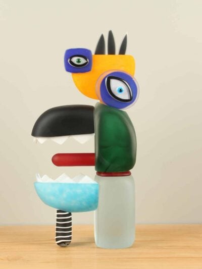 Exclusieve glaskunst – Multicolor – Glas – Sculptuur Seawolf nr. 2, 53 cm – 53x29x15 cm