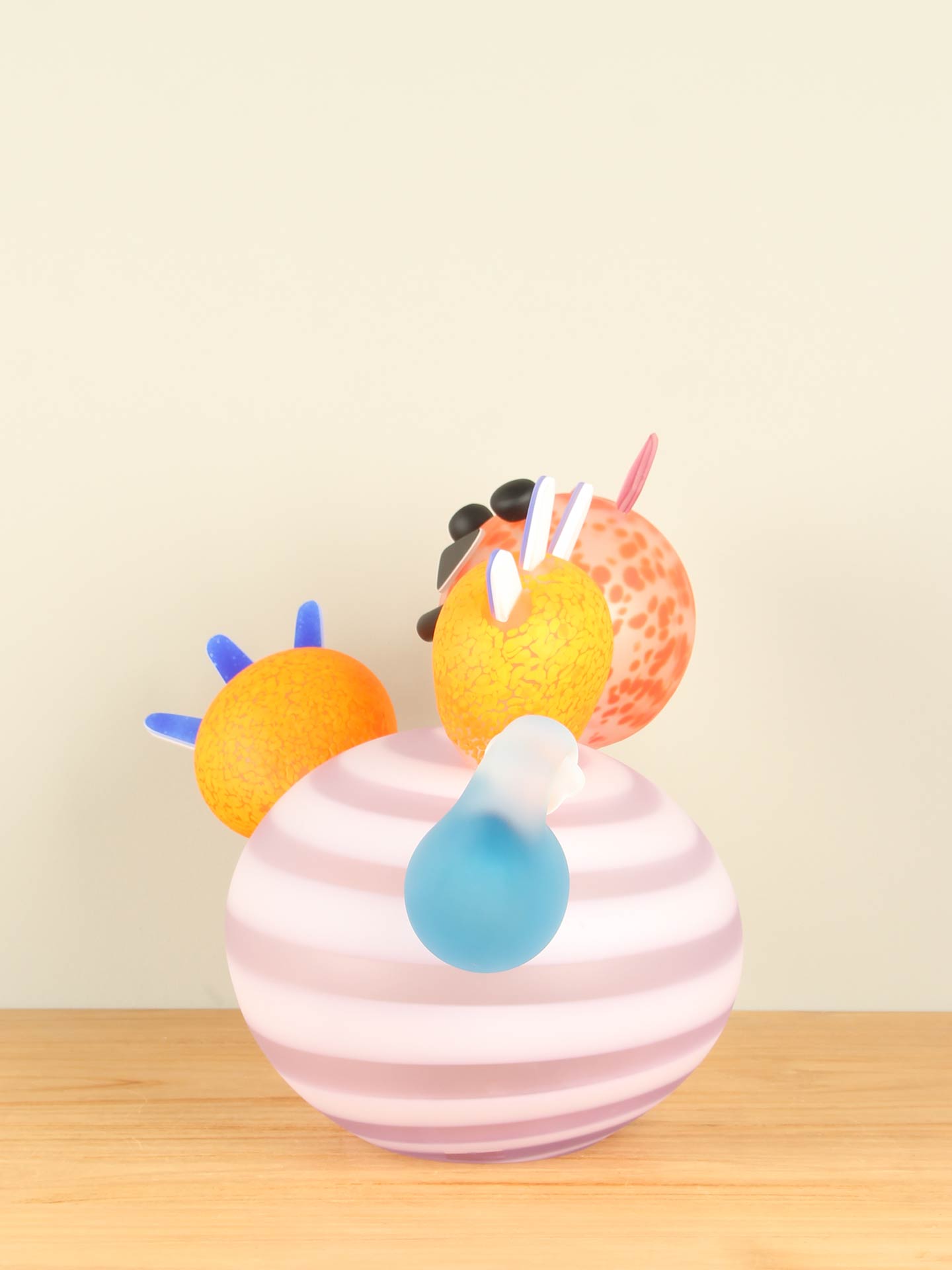 Exclusieve glaskunst - Roze - Glas - Poes gematteerd glas - 37x50x30 cm - Afbeelding 2