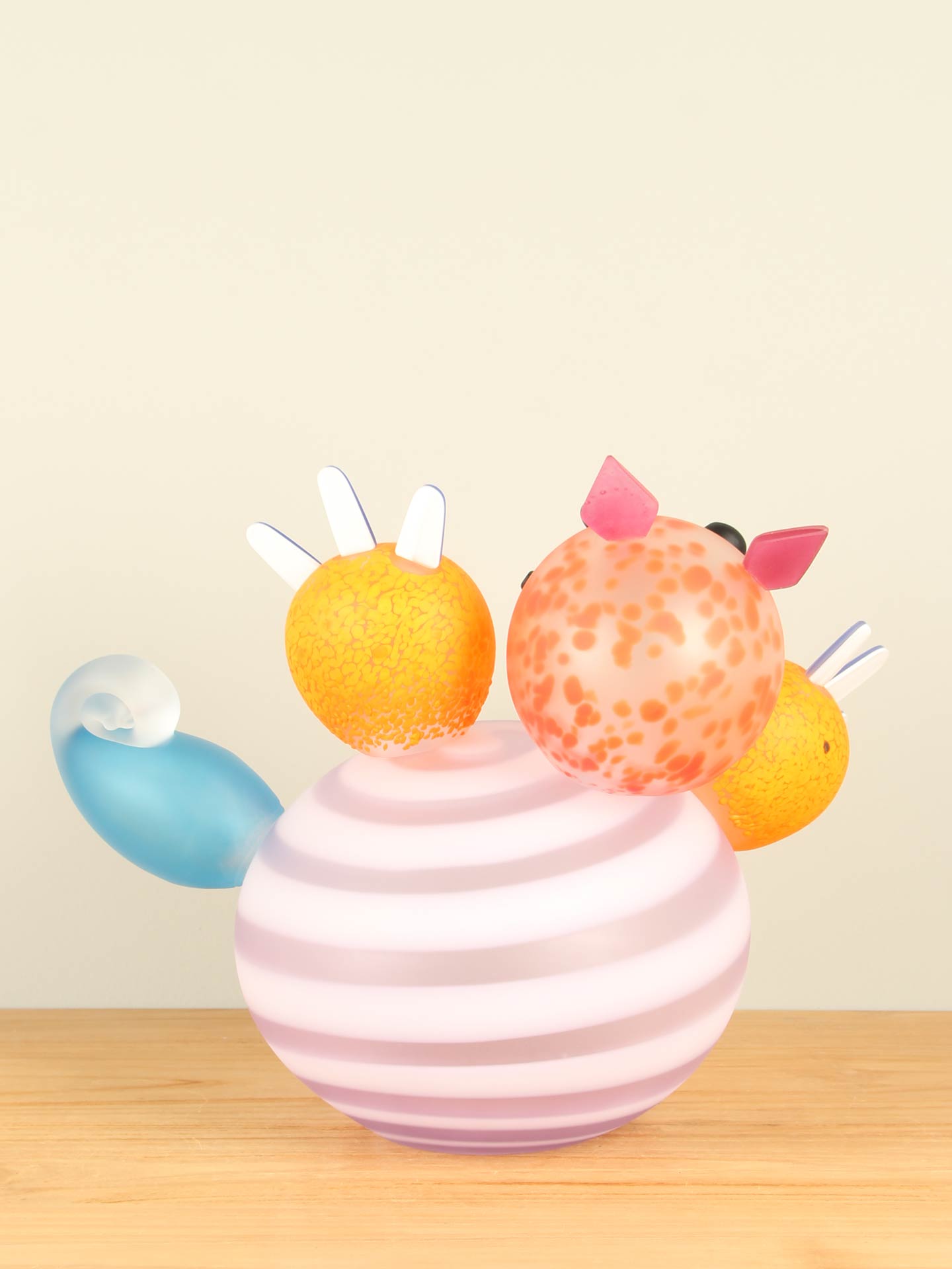 Exclusieve glaskunst - Roze - Glas - Poes gematteerd glas - 37x50x30 cm - Afbeelding 3