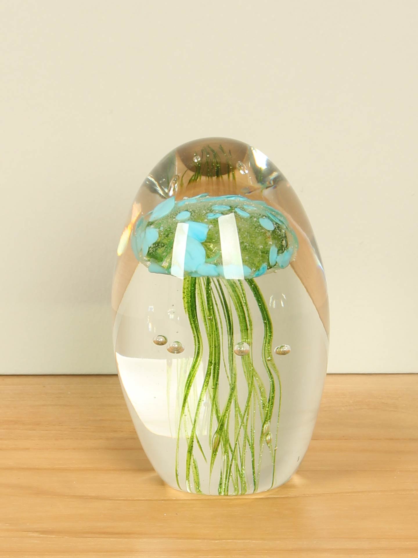 Glaskunst - Groen - Glas - Glasobject kwal blauw/groen, 13 cm - Afbeelding 2