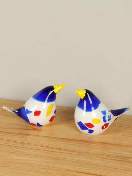 Glaskunst - Multicolor - Glas - Vogeltje primaire kleuren uit glas 12 cm, SA-12 - 12x16x8 cm - Afbeelding 2