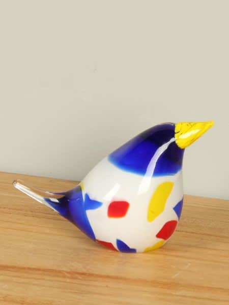 Glaskunst - Multicolor - Glas - Vogeltje primaire kleuren uit glas 12 cm, SA-12 - 12x16x8 cm - Afbeelding 3
