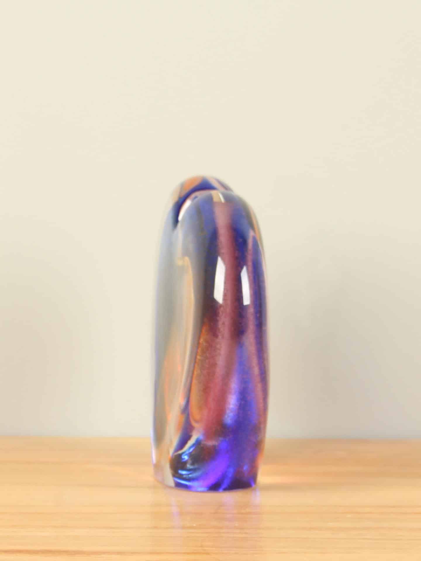 Glassculptuur - Blauw - Glas - Hart 15cm. - 15x17 cm - Afbeelding 3