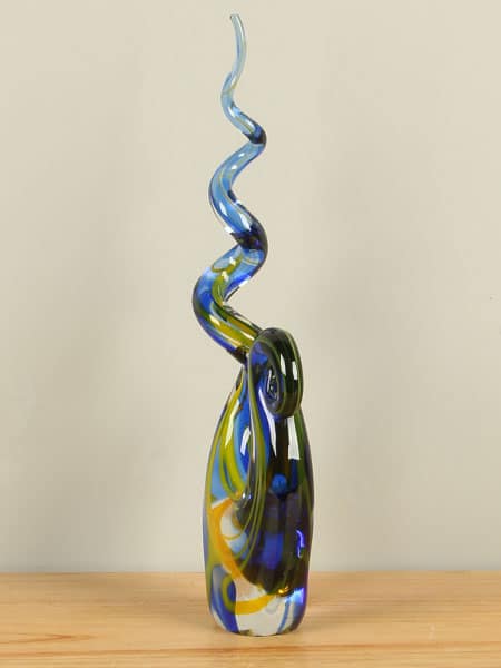 Glassculptuur - Blauw - Glas - Object geel/blauw, 39 cm, A36 - 39x16x7 cm - Afbeelding 7
