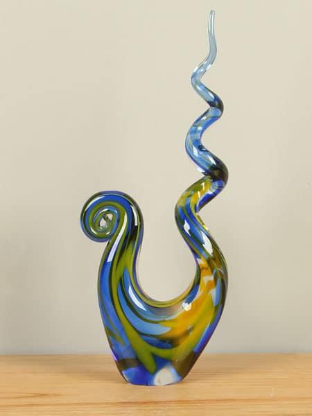 Glassculptuur - Blauw - Glas - Object geel/blauw, 39 cm, A36 - 39x16x7 cm - Afbeelding 8