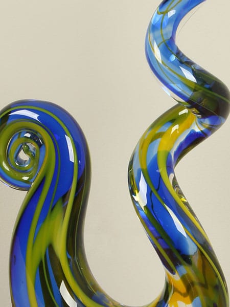 Glassculptuur - Blauw - Glas - Object geel/blauw, 39 cm, A36 - 39x16x7 cm - Afbeelding 9