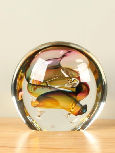 Glassculptuur – Multicolor – Glas – Kleurrijk sculptuur 3 kleuren, 19 cm – 19x22x11 cm