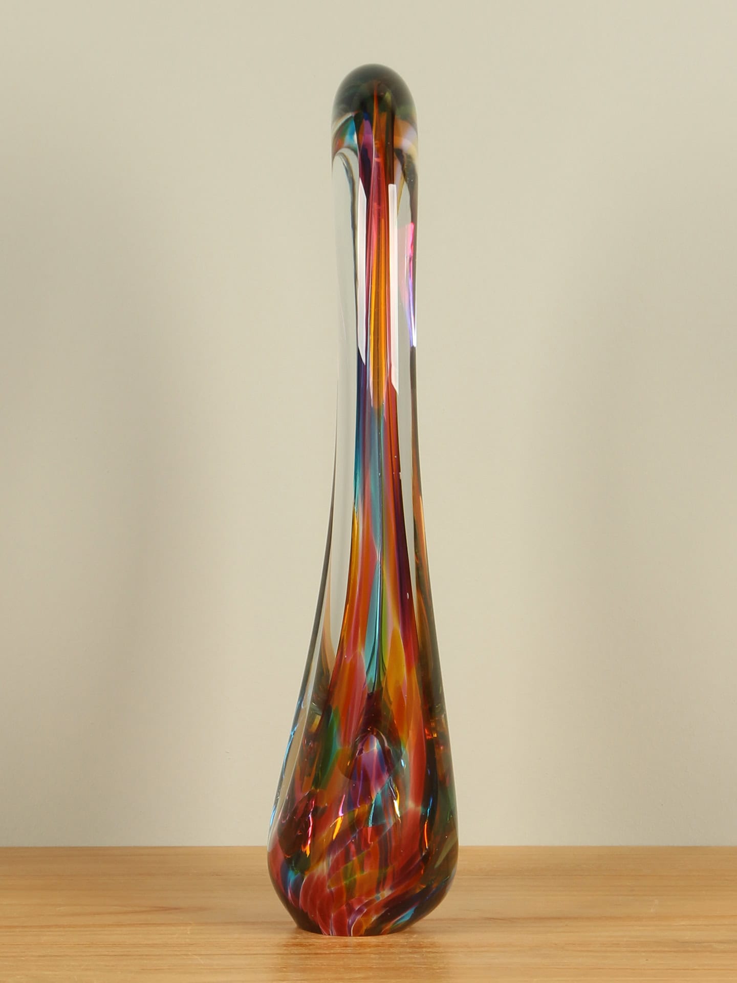 Glassculptuur - Multicolor - Glas - Object ovaal rood, 41cm - 41x18x8 cm - Afbeelding 2