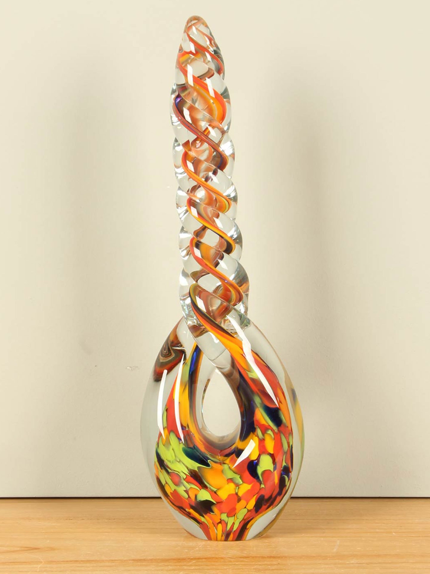 Glassculptuur - Multicolor - Glas - Object Twist gekleurd, 41 cm - 41x13x9 cm