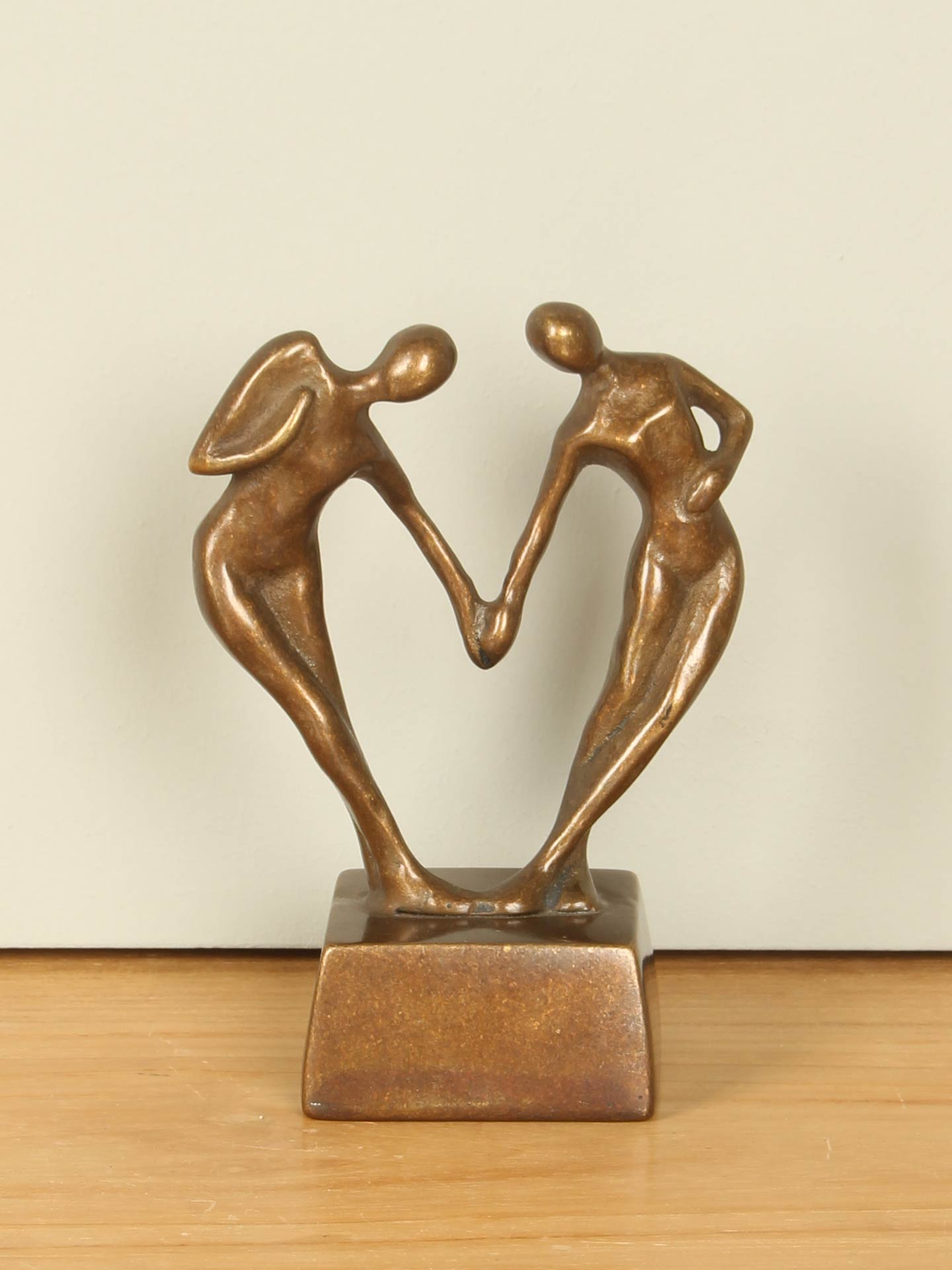 Herdenking - Brons - Brons - Liefdespaar - 14x10x6 cm